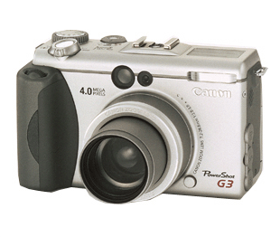 조리개 범위가 큰 4배 광학줌 렌즈와 400만 픽셀 CCD를 탑재한 POWERSHOT G3